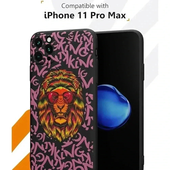 Mobilius IPhone 11 Pro Max shockproof case in a Graffiti lion style. New in box. - Picture 2 of 5